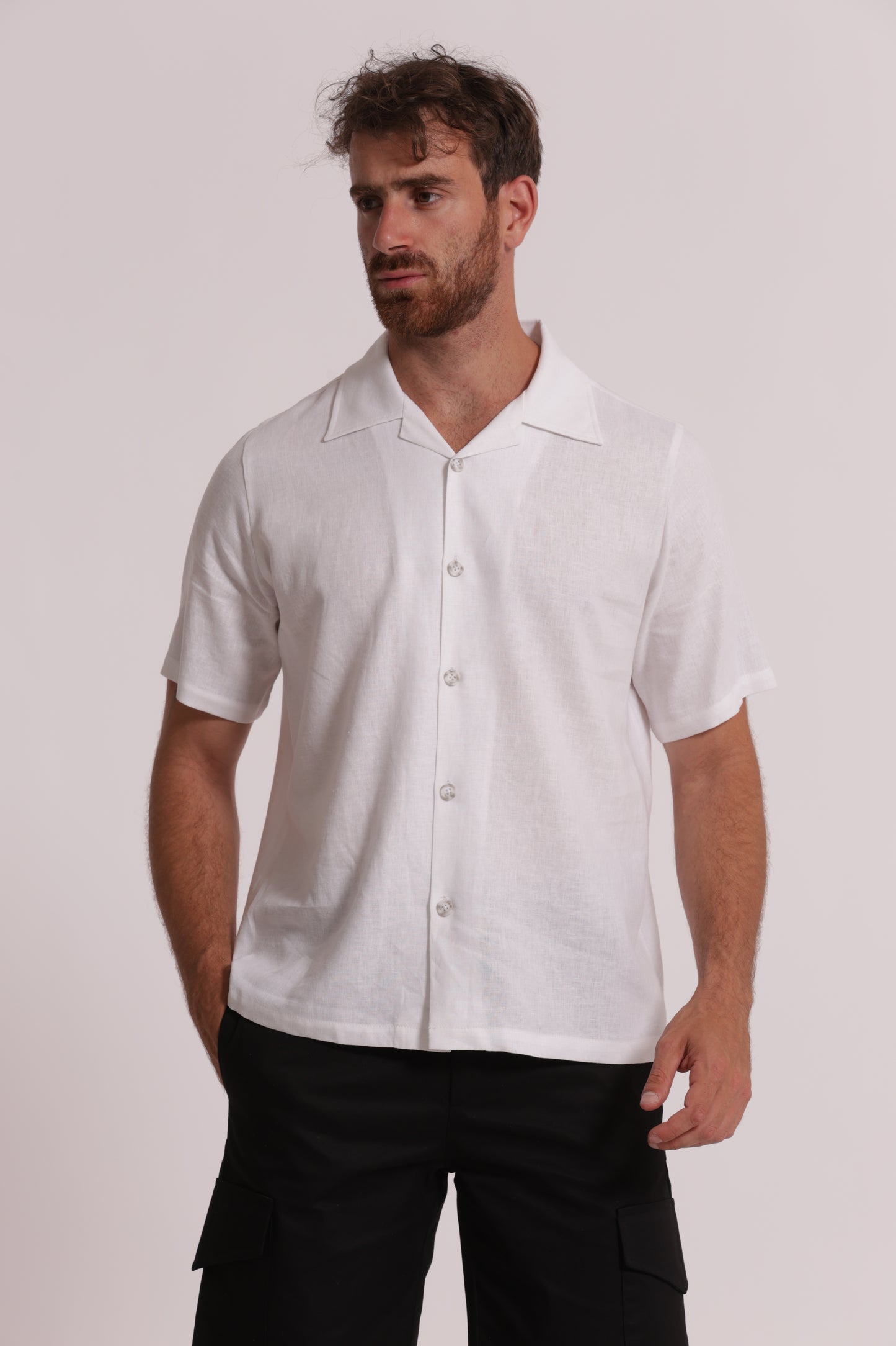 CAMICIA IN LINO CON MANICA CORTA