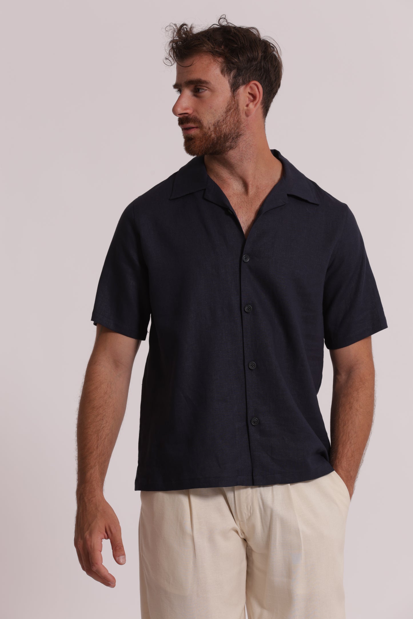 CAMICIA IN LINO CON MANICA CORTA