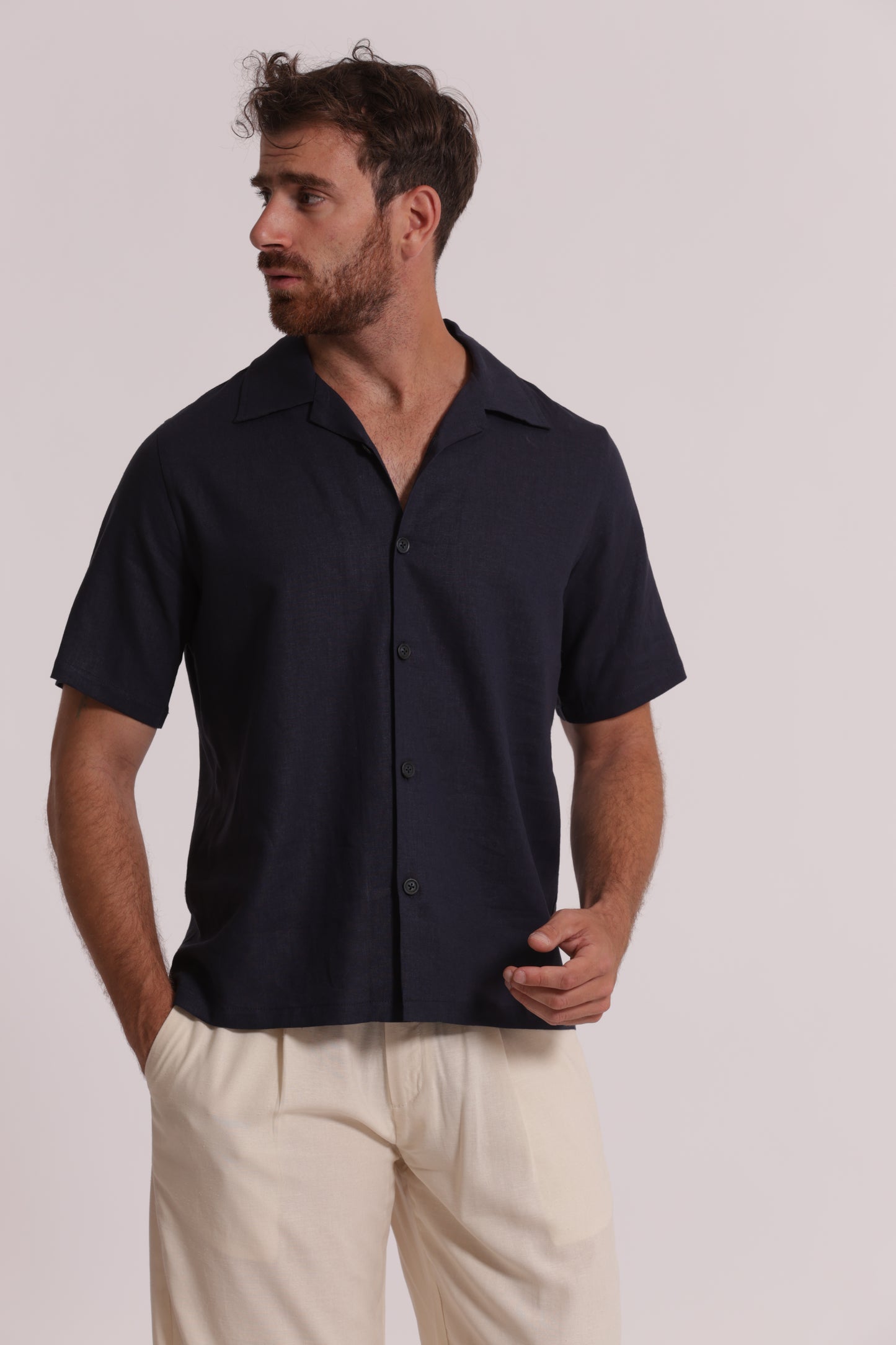 CAMICIA IN LINO CON MANICA CORTA