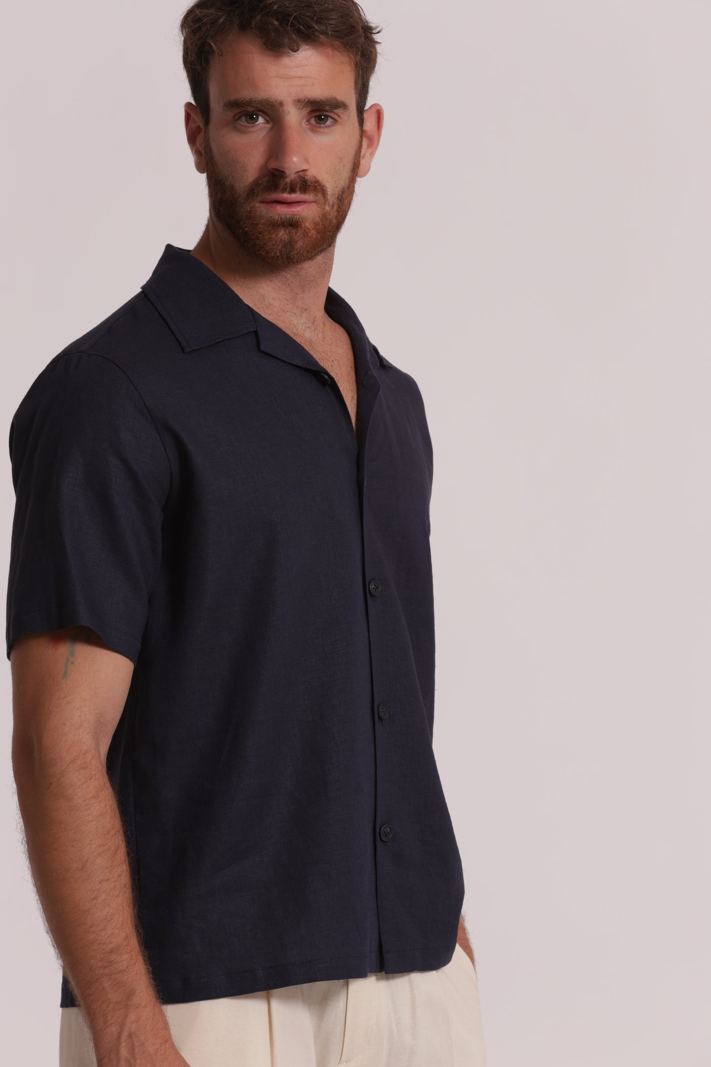 CAMICIA IN LINO CON MANICA CORTA