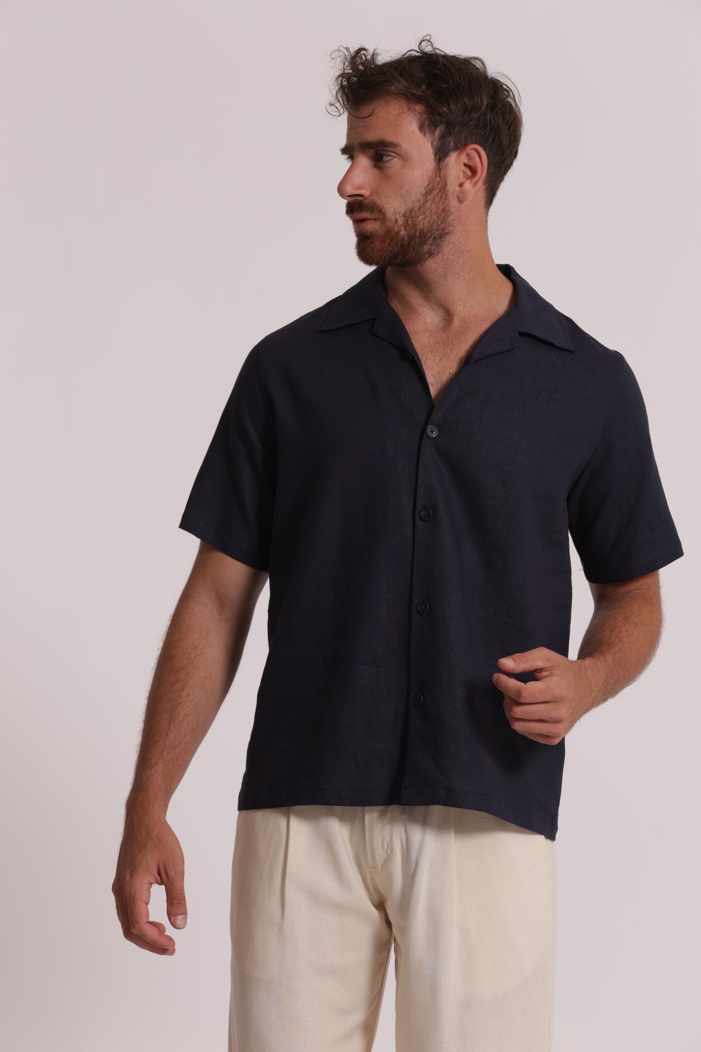 CAMICIA IN LINO CON MANICA CORTA