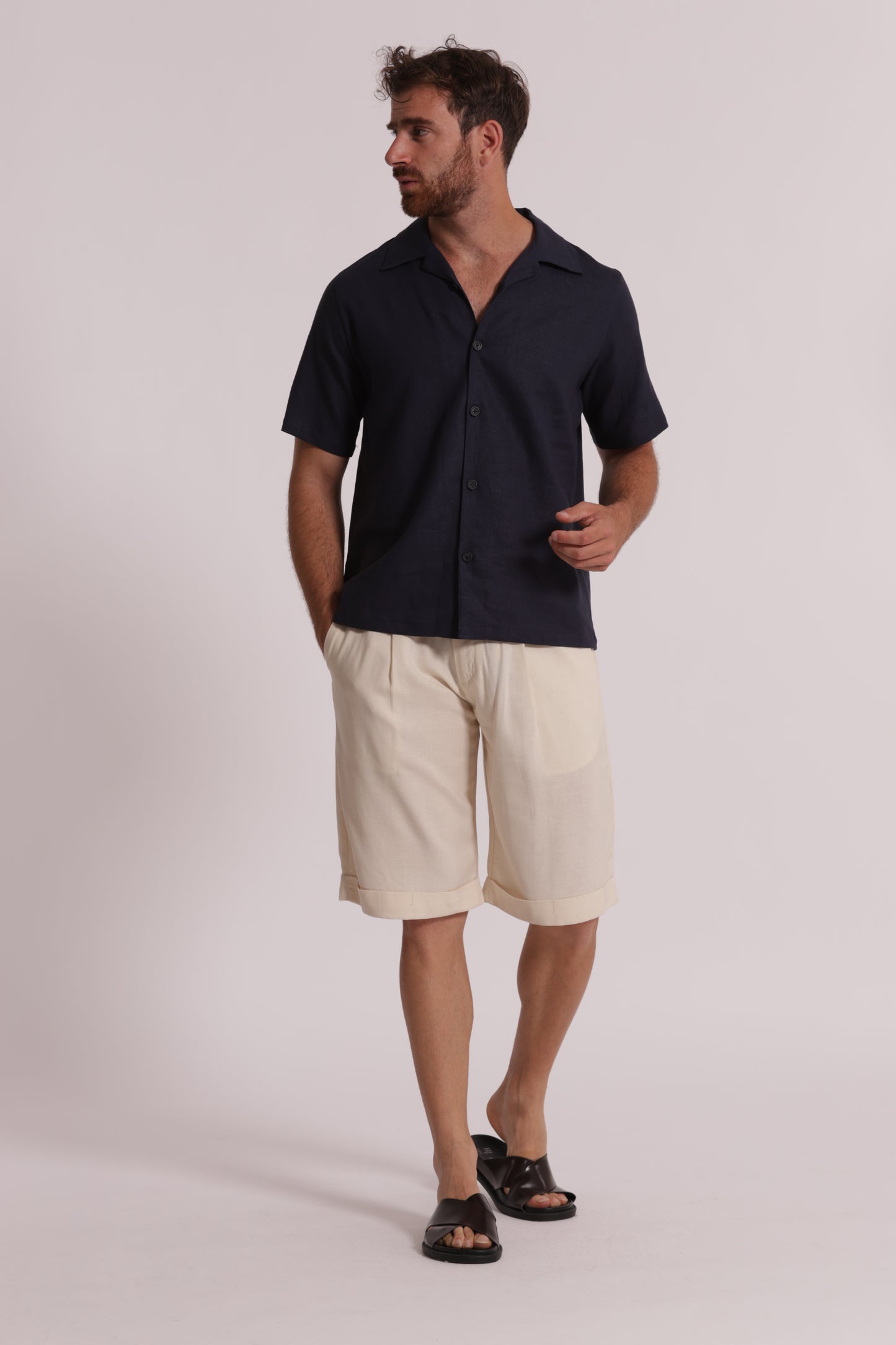 CAMICIA IN LINO CON MANICA CORTA