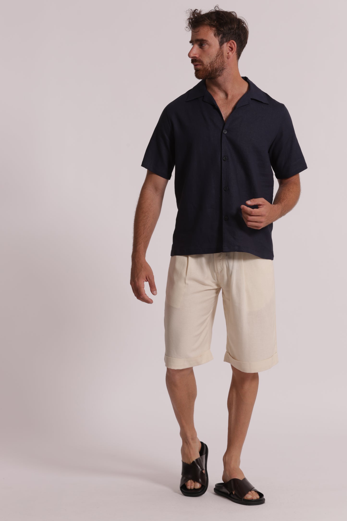 CAMICIA IN LINO CON MANICA CORTA