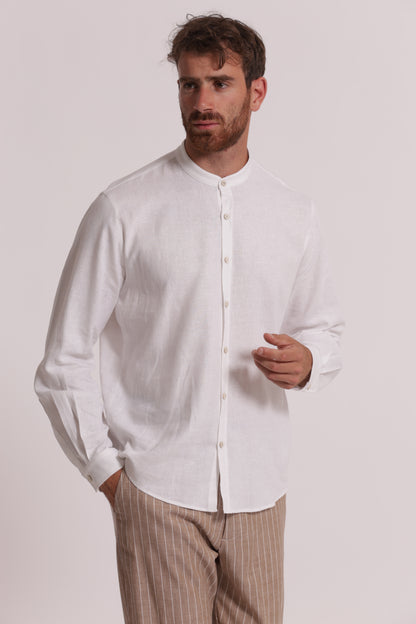 CAMICIA IN LINO COLLO COREANA