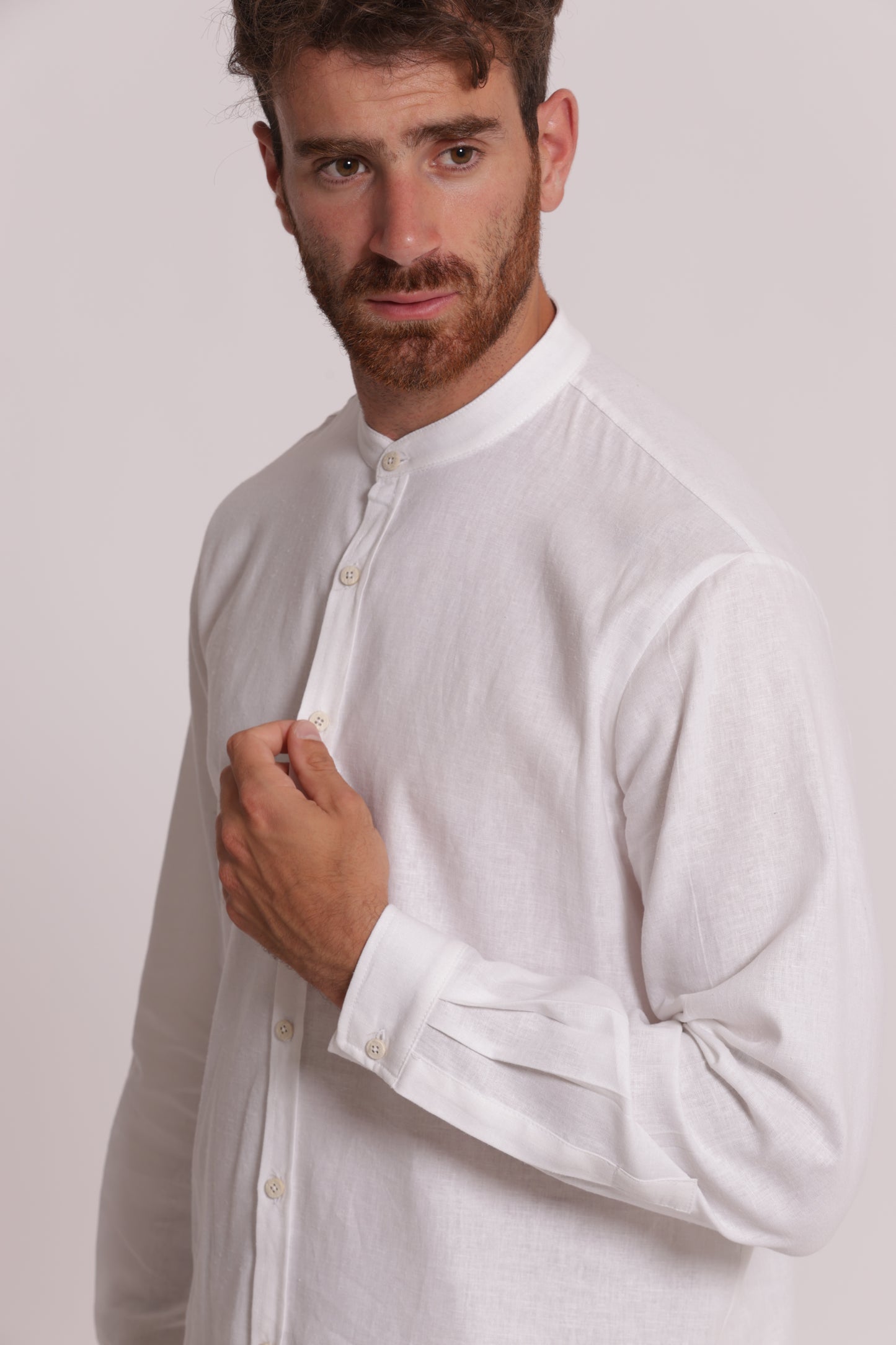 CAMICIA IN LINO COLLO COREANA