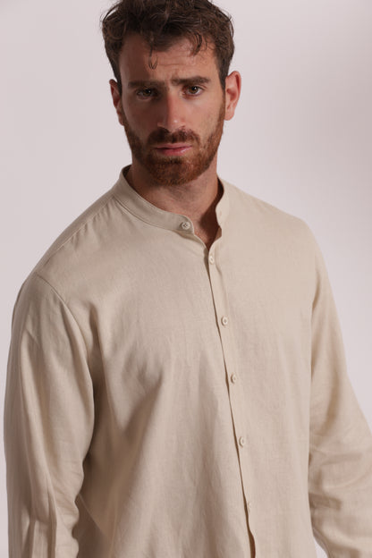 CAMICIA IN LINO COLLO COREANA