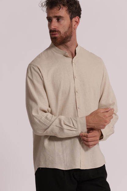 CAMICIA IN LINO COLLO COREANA