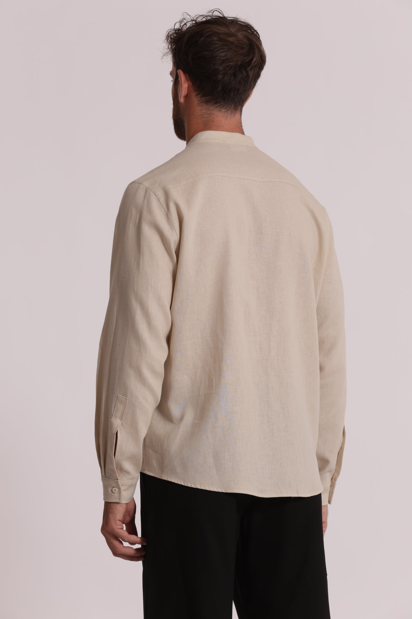 CAMICIA IN LINO COLLO COREANA