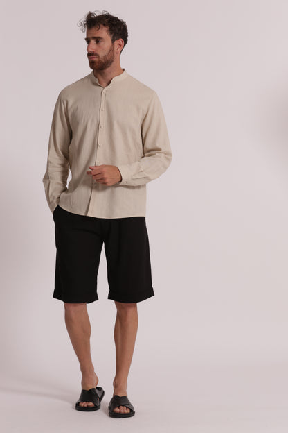 CAMICIA IN LINO COLLO COREANA