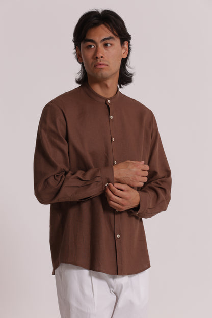 CAMICIA IN LINO COLLO COREANA