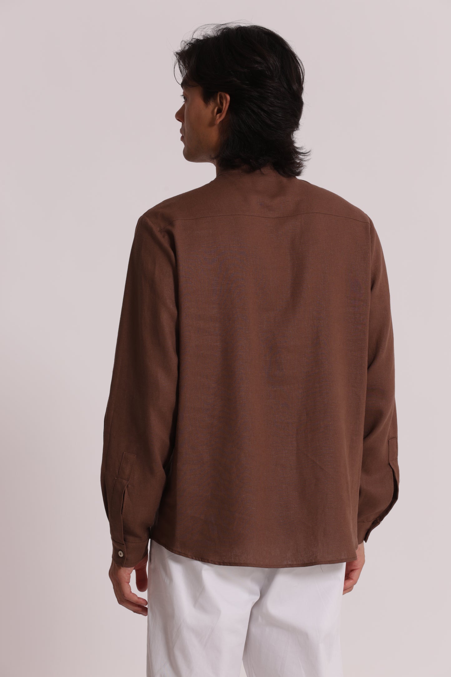 CAMICIA IN LINO COLLO COREANA