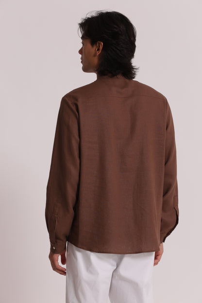 CAMICIA IN LINO COLLO COREANA