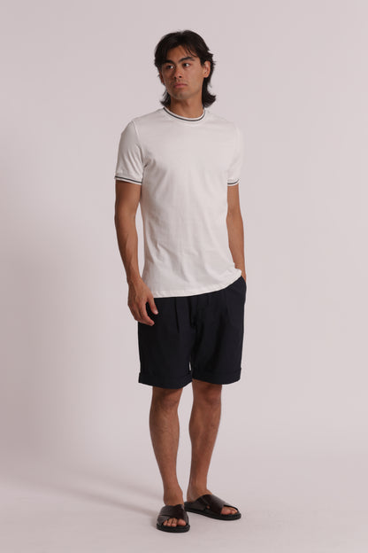 T-SHIRT IN COTONE FINITURA TRICOLORE