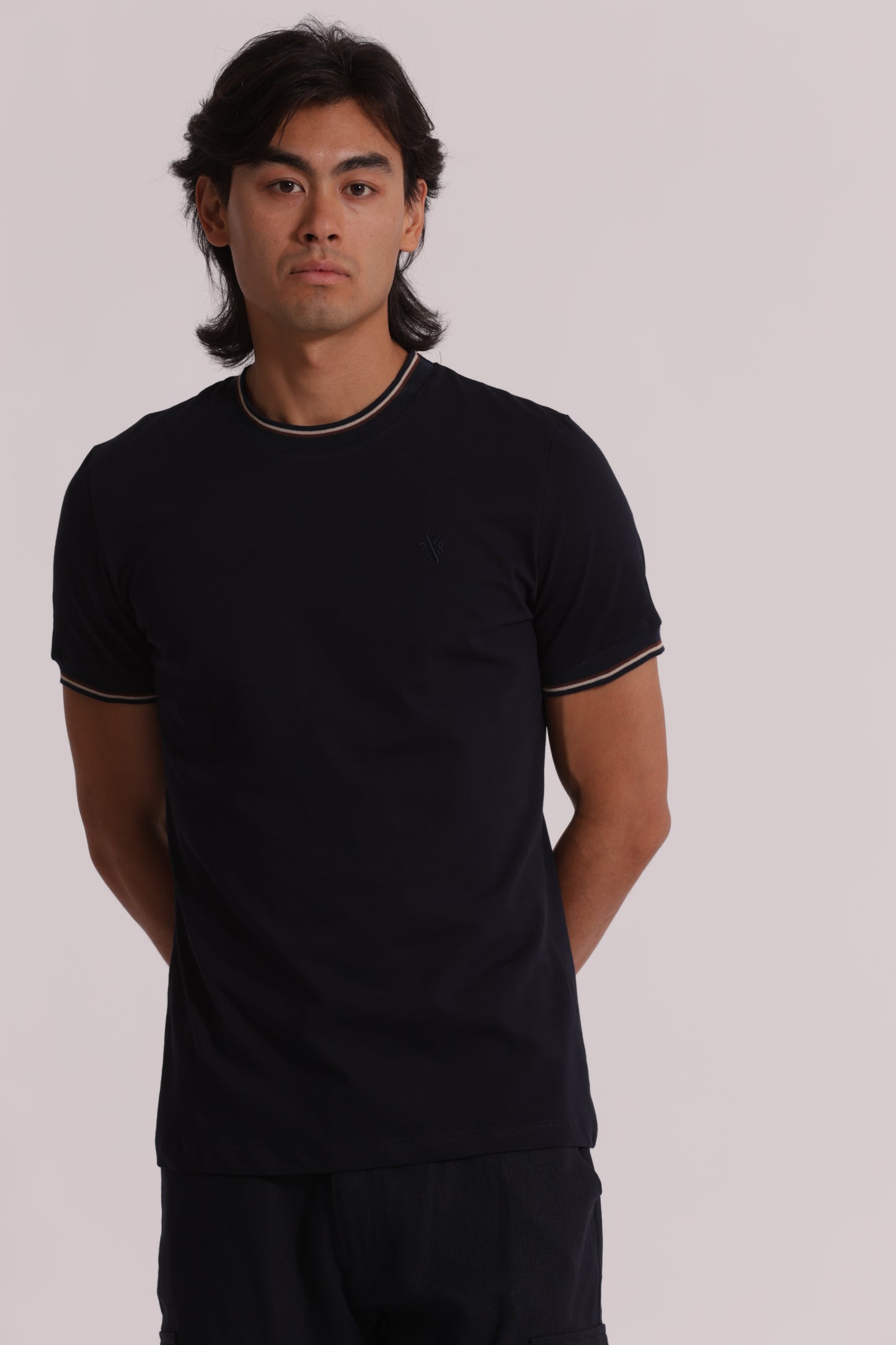 T-SHIRT IN COTONE FINITURA TRICOLORE