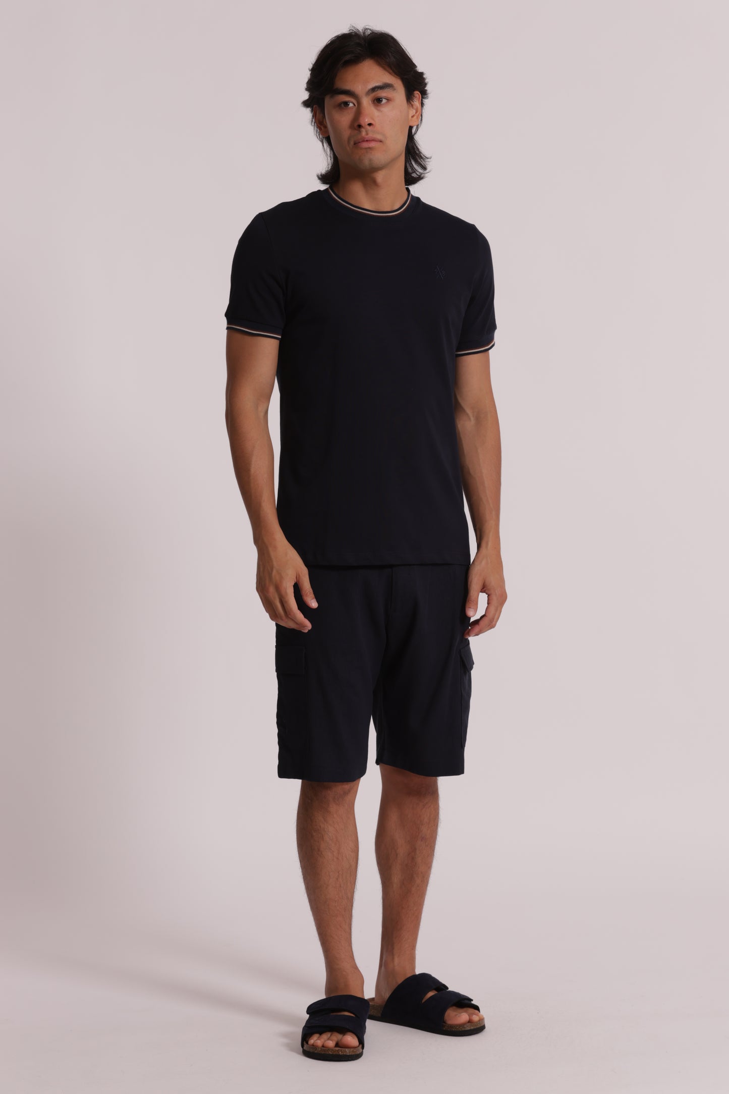 T-SHIRT IN COTONE FINITURA TRICOLORE