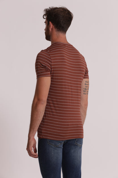 T-SHIRT GIROCOLLO CON TASCHINO MARINIERE