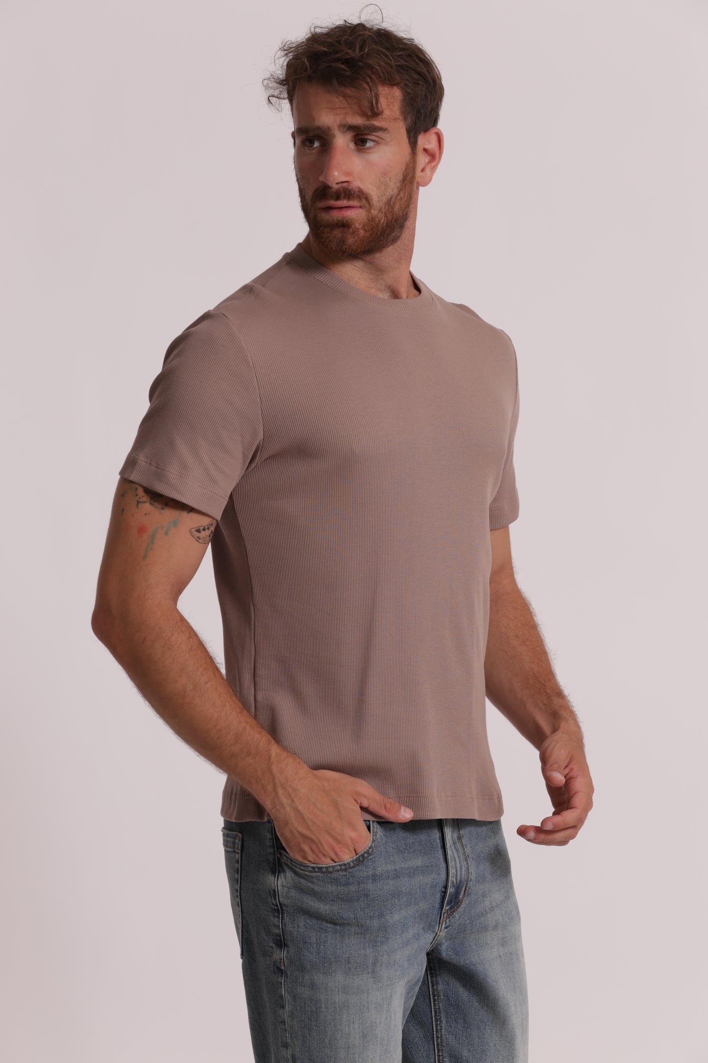 T-SHIRT GIROCOLLO A COSTINE