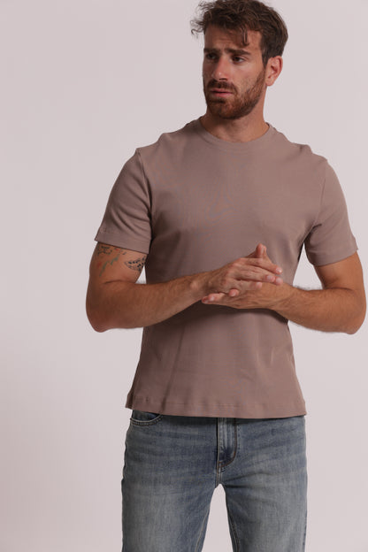 T-SHIRT GIROCOLLO A COSTINE