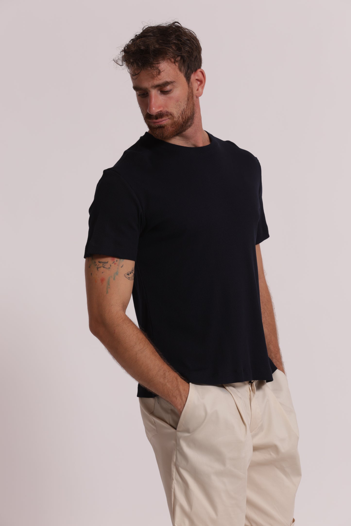 T-SHIRT GIROCOLLO A COSTINE