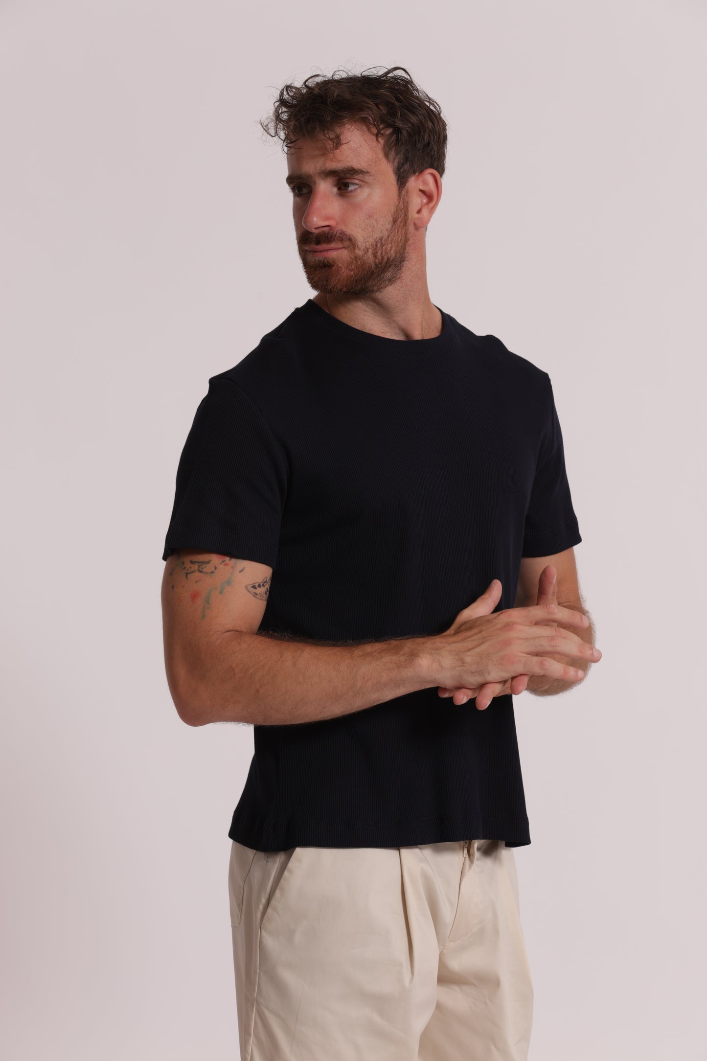 T-SHIRT GIROCOLLO A COSTINE