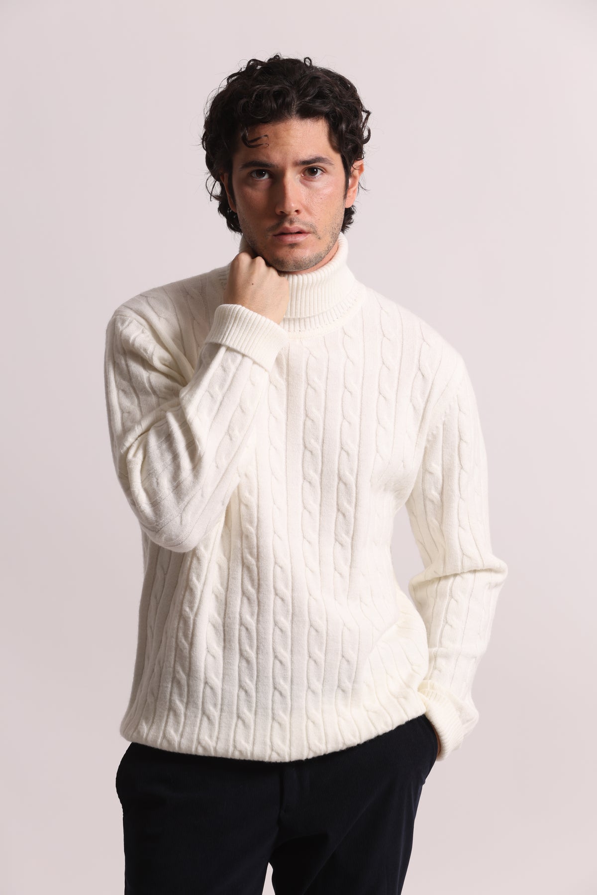 MAGLIA DOLCEVITA A TRECCE