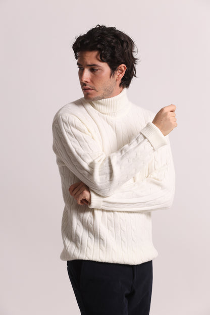 MAGLIA DOLCEVITA A TRECCE