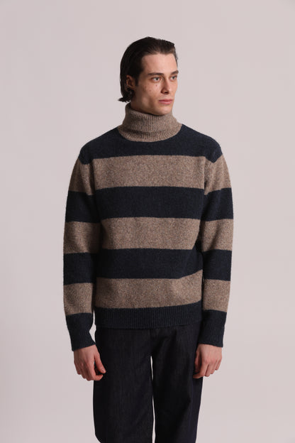 MAGLIONE DOLCEVITA A RIGHE