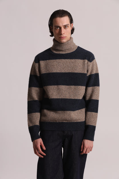 MAGLIONE DOLCEVITA A RIGHE