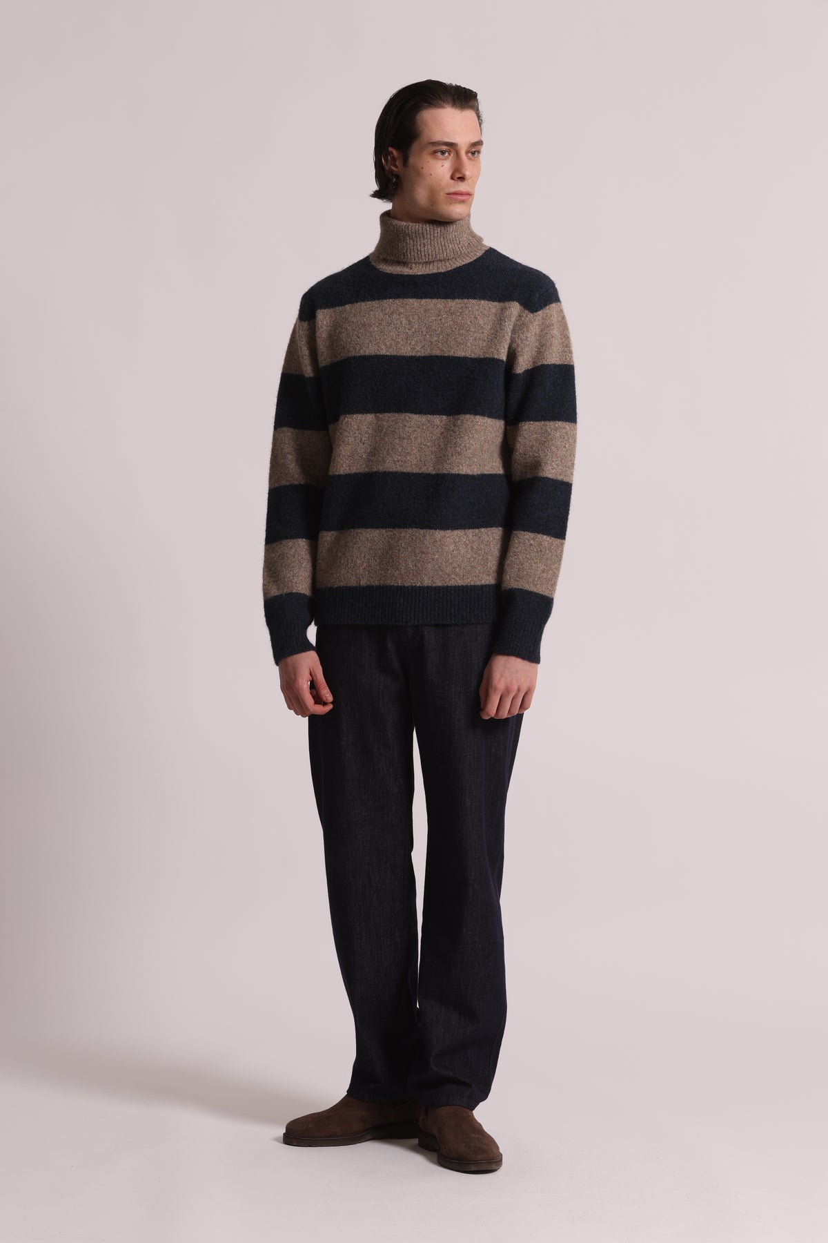 MAGLIONE DOLCEVITA A RIGHE