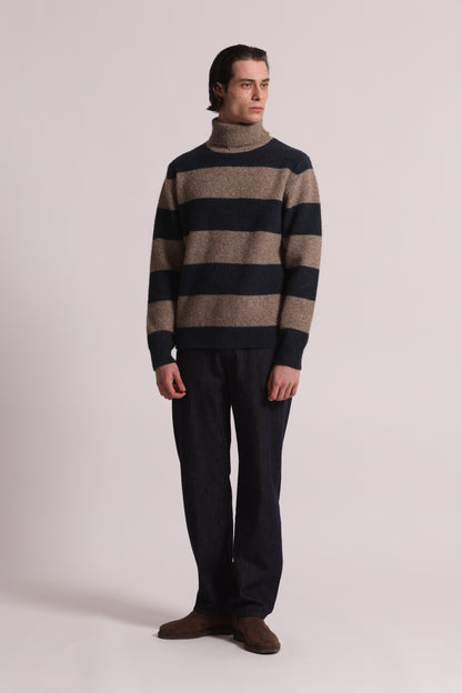MAGLIONE DOLCEVITA A RIGHE