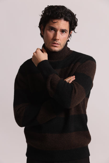 MAGLIONE DOLCEVITA A RIGHE