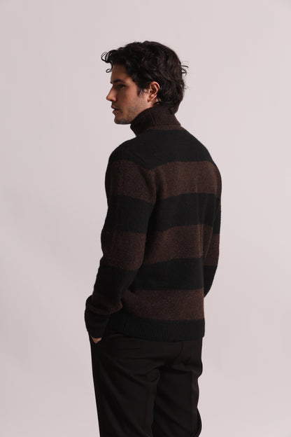 MAGLIONE DOLCEVITA A RIGHE