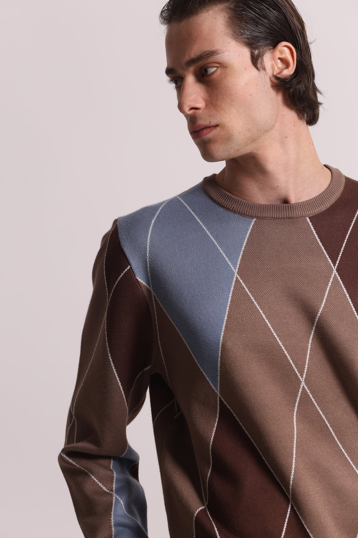 MAGLIONE GIROCOLLO A ROMBI