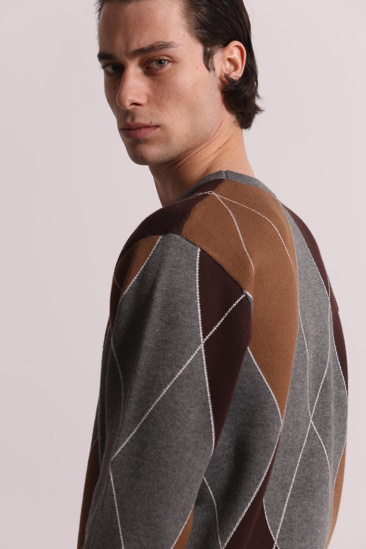MAGLIONE GIROCOLLO A ROMBI