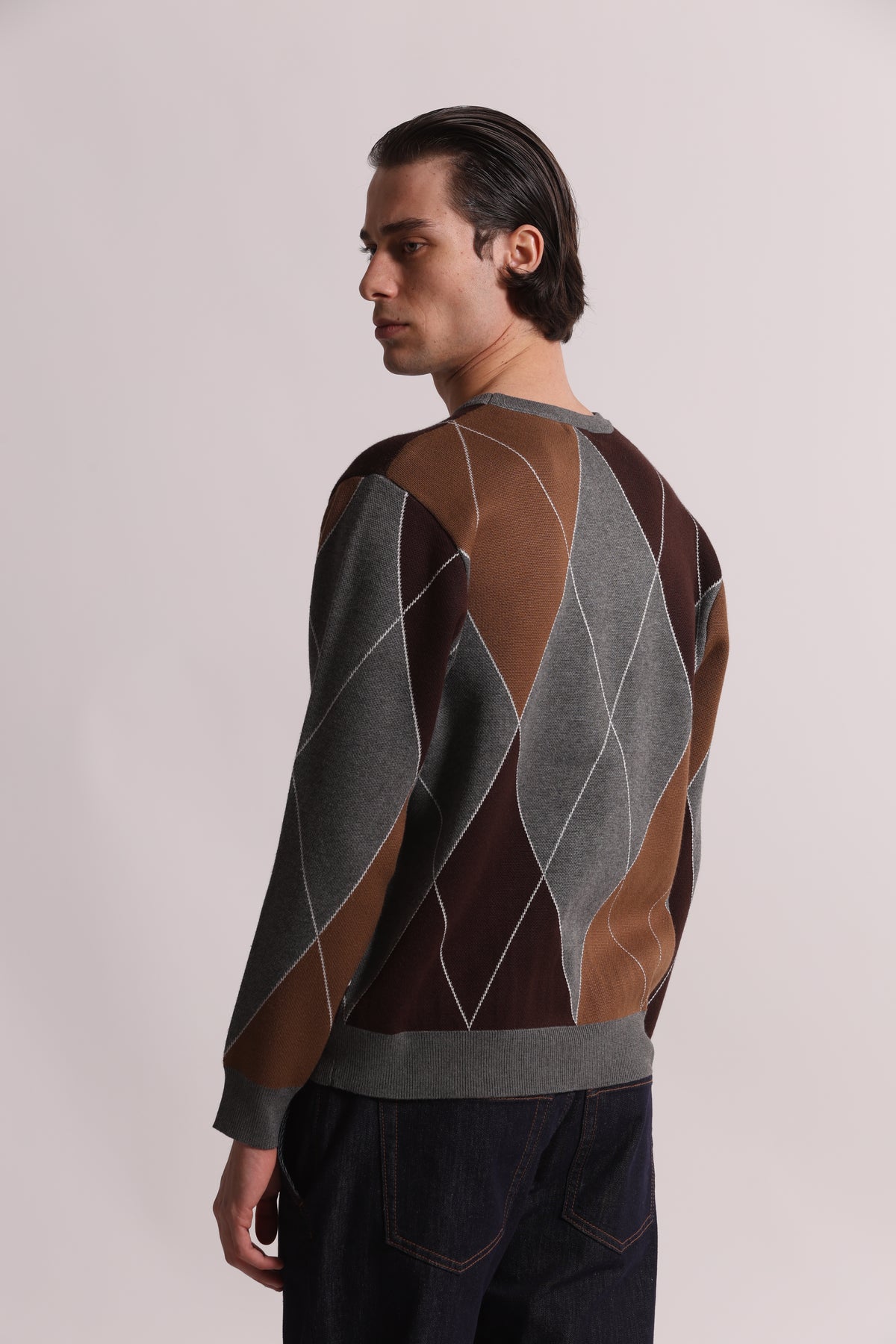 MAGLIONE GIROCOLLO A ROMBI