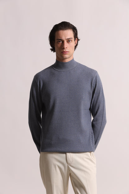 MAGLIA CON MEZZO COLLO A COSTINE