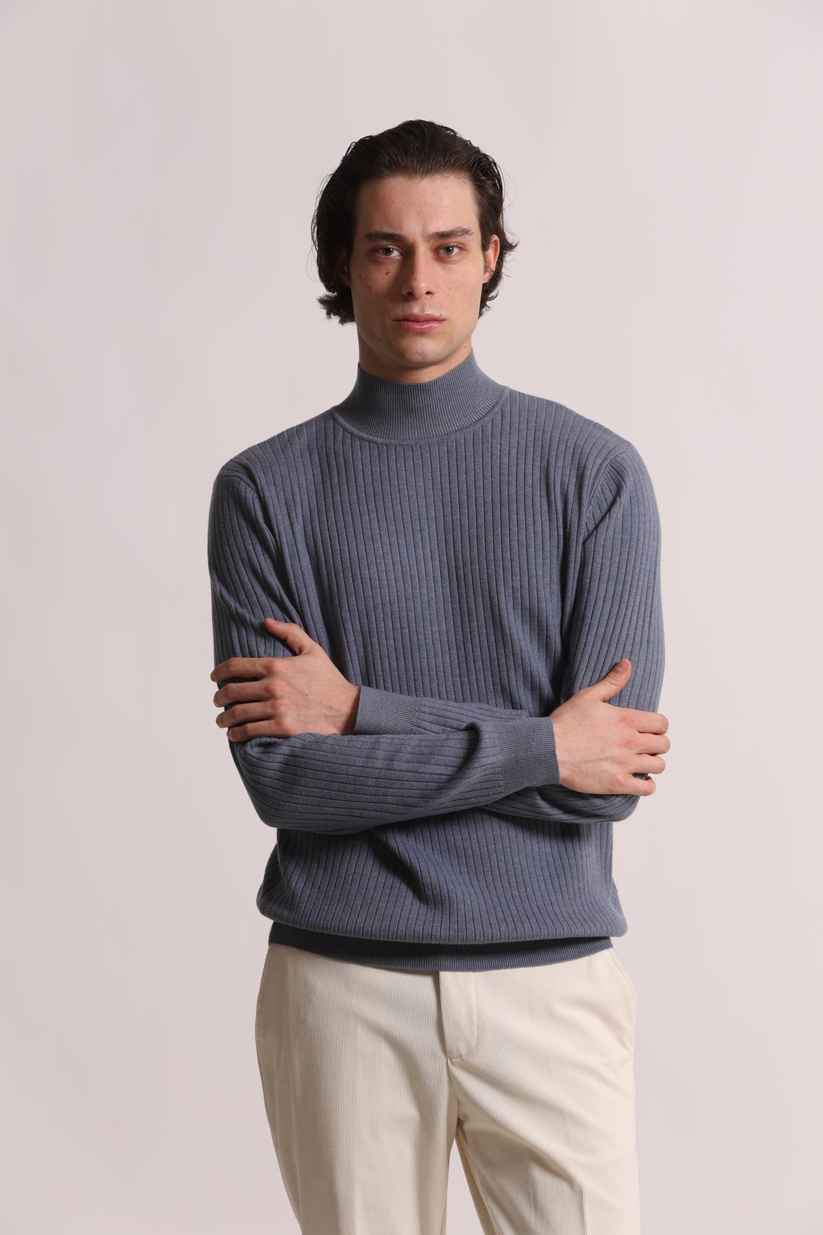 MAGLIA CON MEZZO COLLO A COSTINE