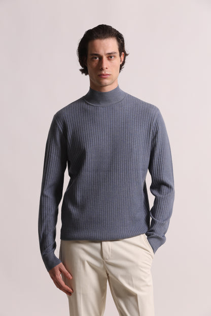 MAGLIA CON MEZZO COLLO A COSTINE