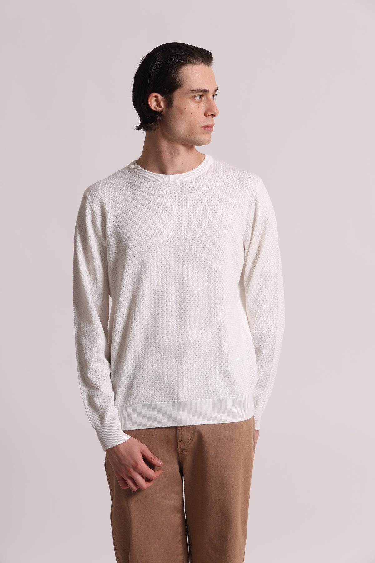 MAGLIA GIROCOLLO CON TEXTURE