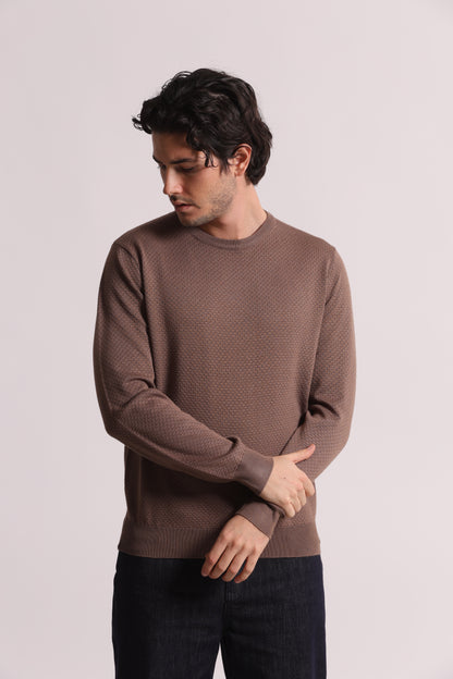 MAGLIA GIROCOLLO CON TEXTURE