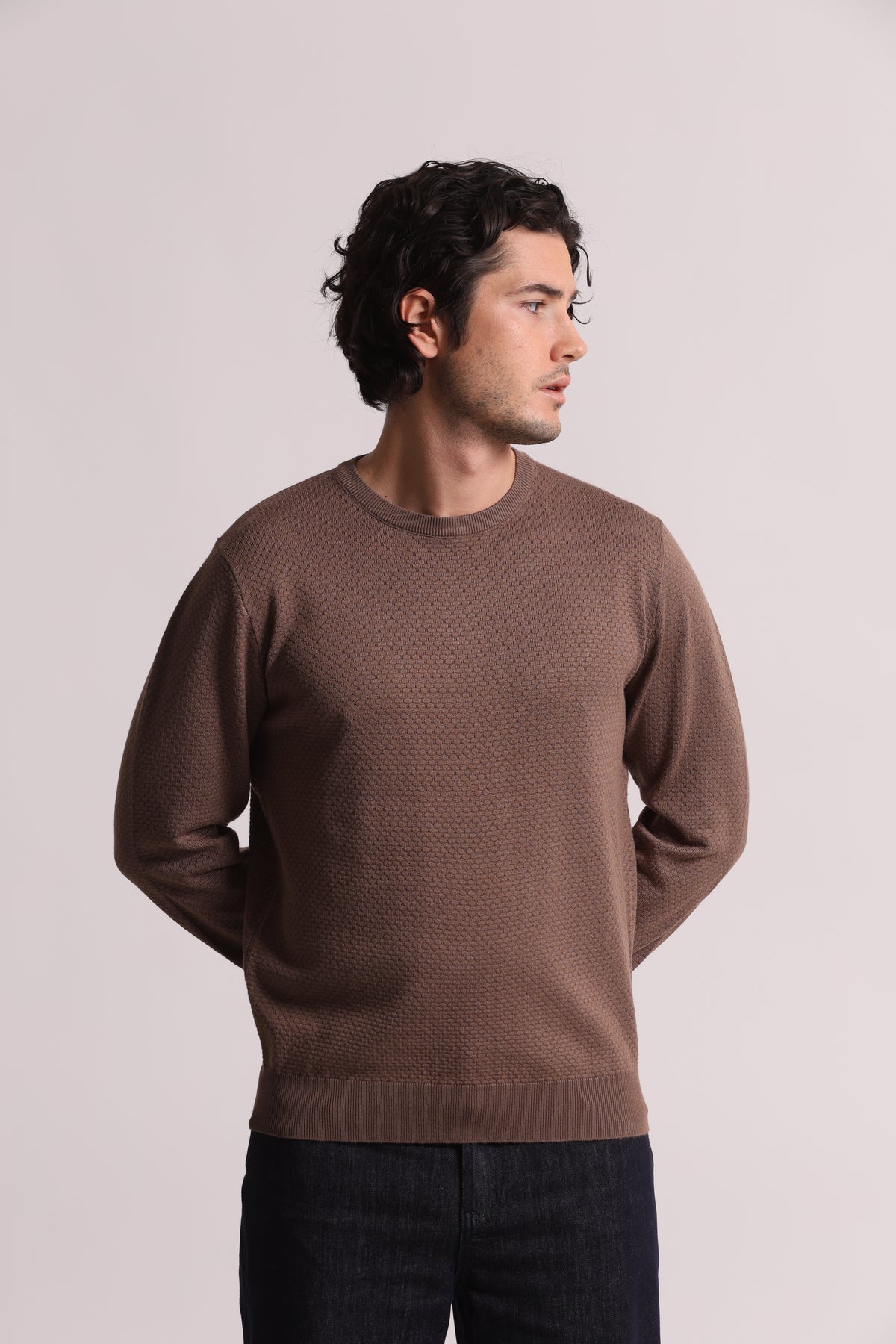 MAGLIA GIROCOLLO CON TEXTURE
