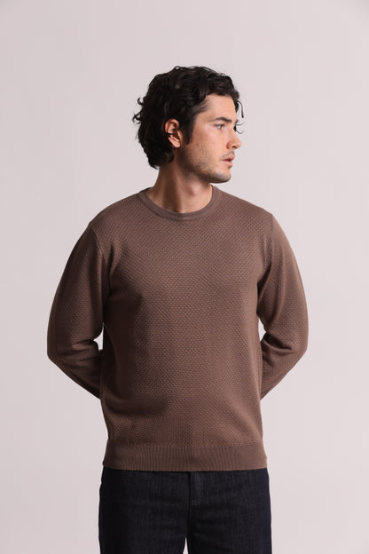 MAGLIA GIROCOLLO CON TEXTURE