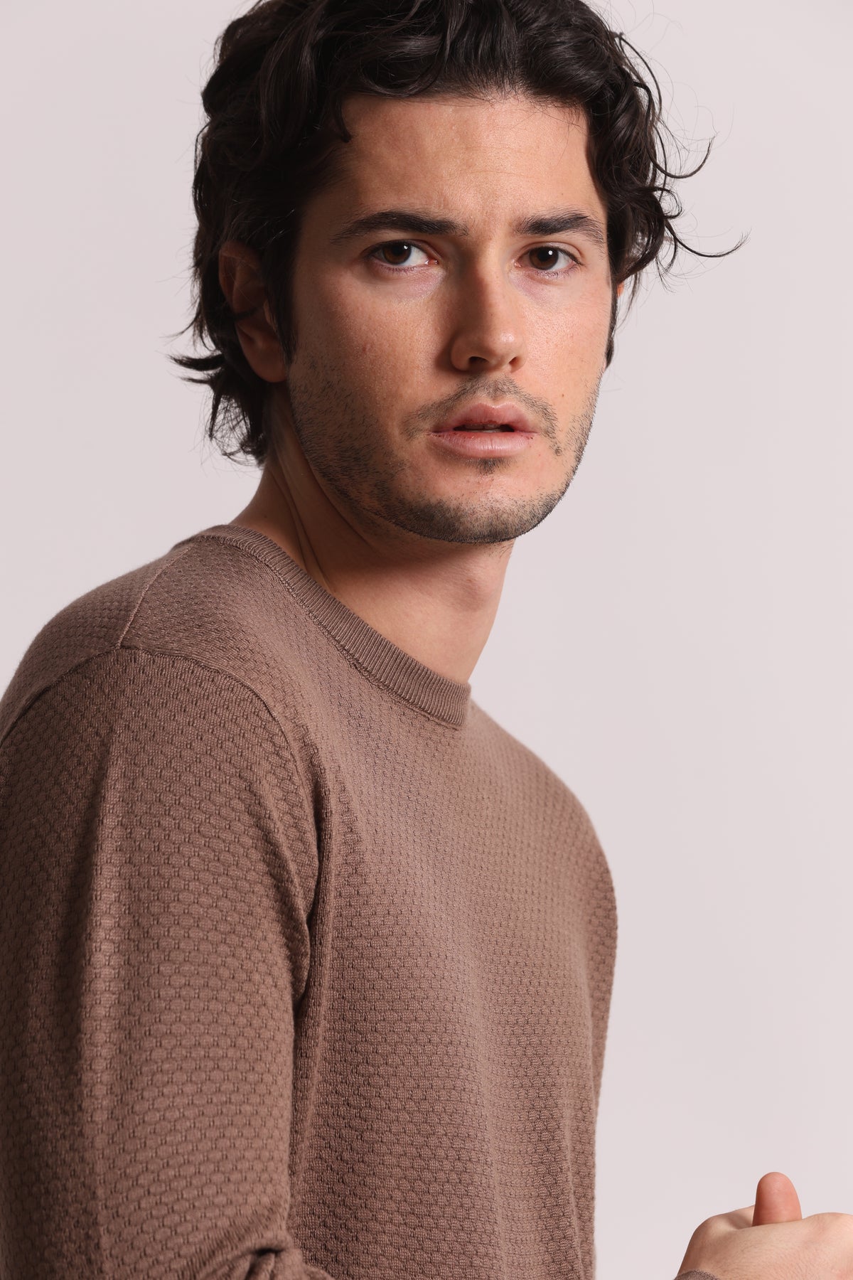 MAGLIA GIROCOLLO CON TEXTURE