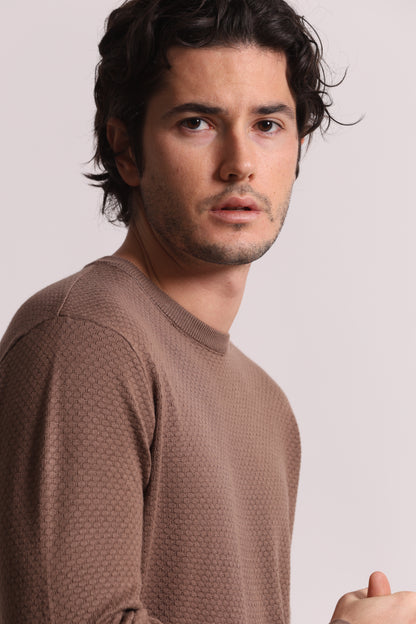 MAGLIA GIROCOLLO CON TEXTURE