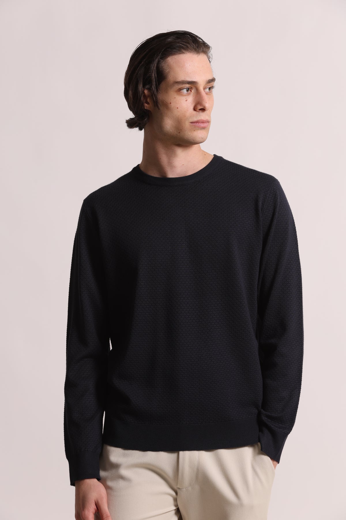 MAGLIA GIROCOLLO CON TEXTURE