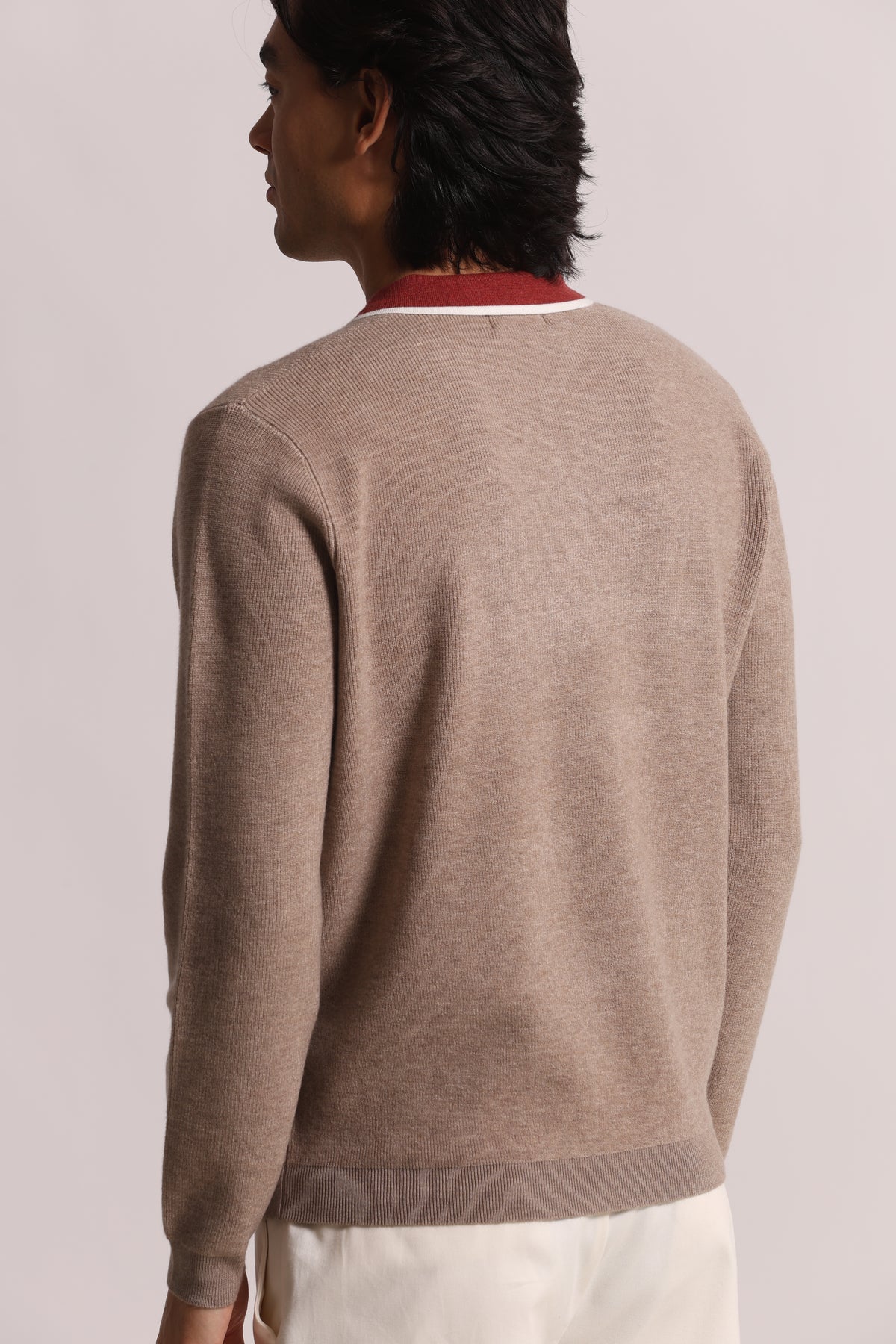 POLO IN MAGLIA CON COLLETTO A CONTRASTO