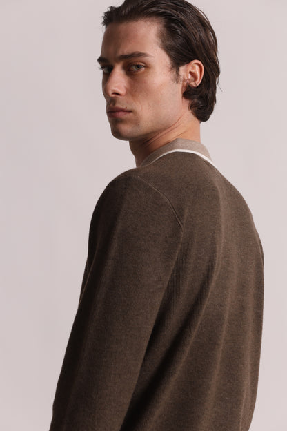 POLO IN MAGLIA CON COLLETTO A CONTRASTO