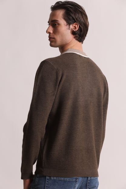 POLO IN MAGLIA CON COLLETTO A CONTRASTO