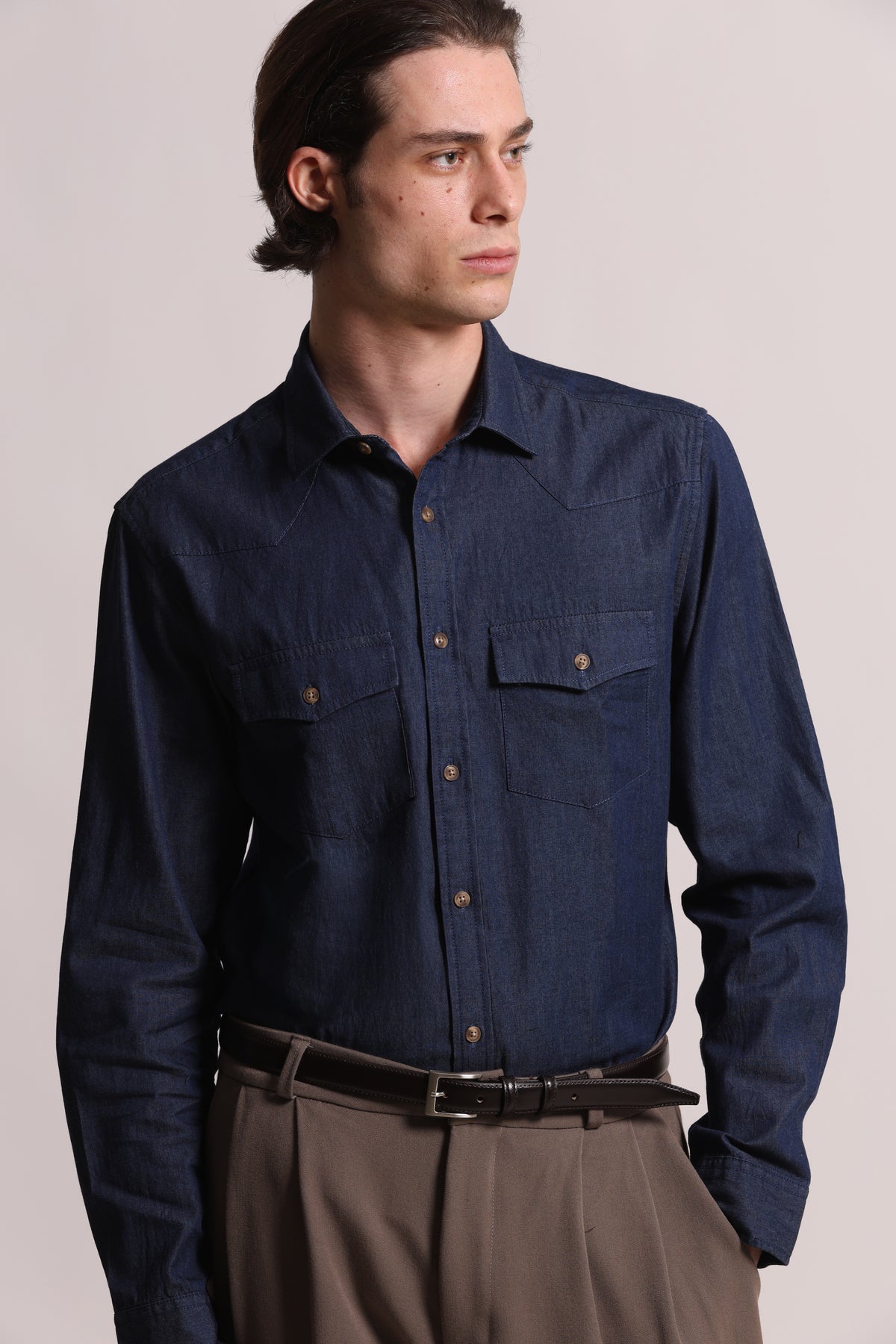 CAMICIA IN COTONE CHAMBRAY