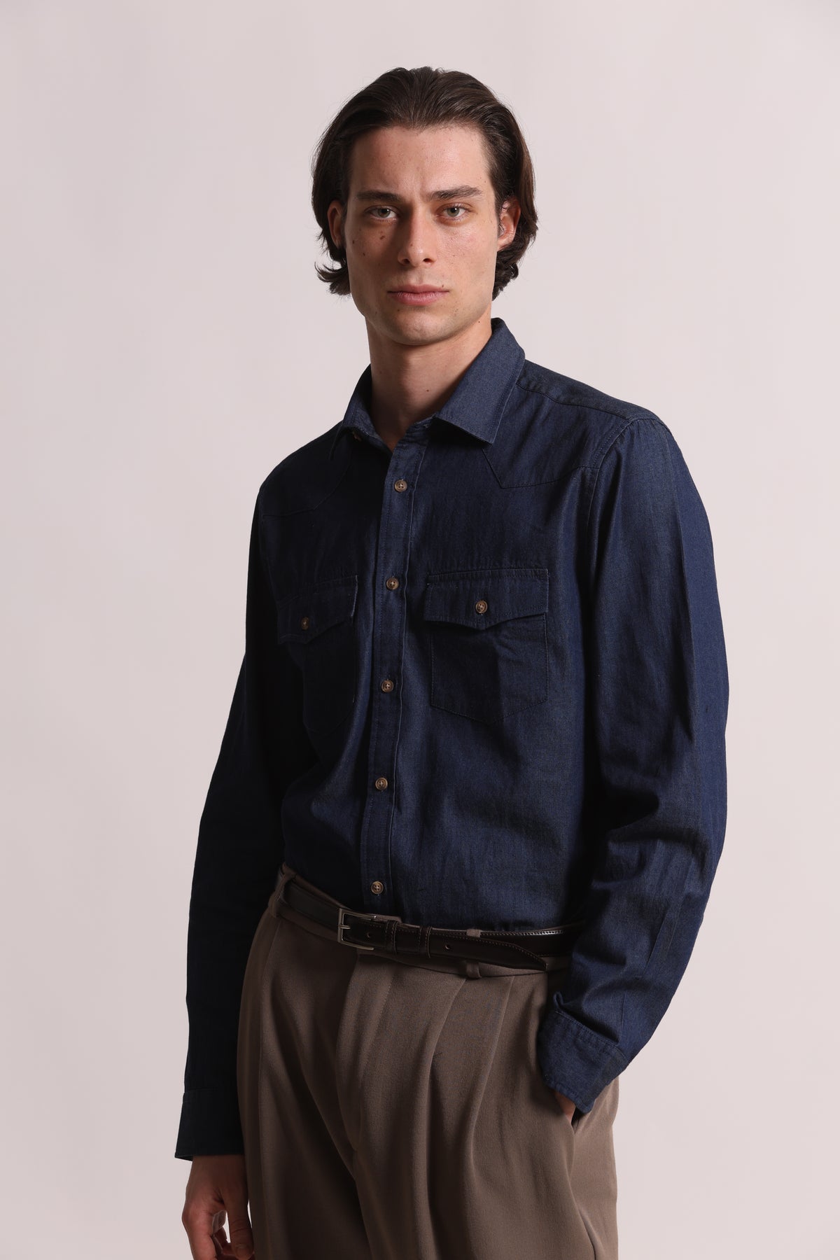 CAMICIA IN COTONE CHAMBRAY